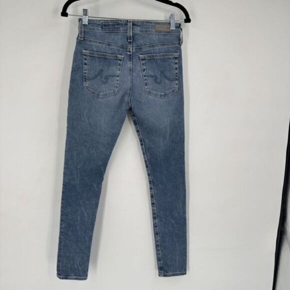 AG Jeans The Farrah Skinny Ankle high rise Blue Medium Wash Whiskering Size 26R - Picture 10 of 13
